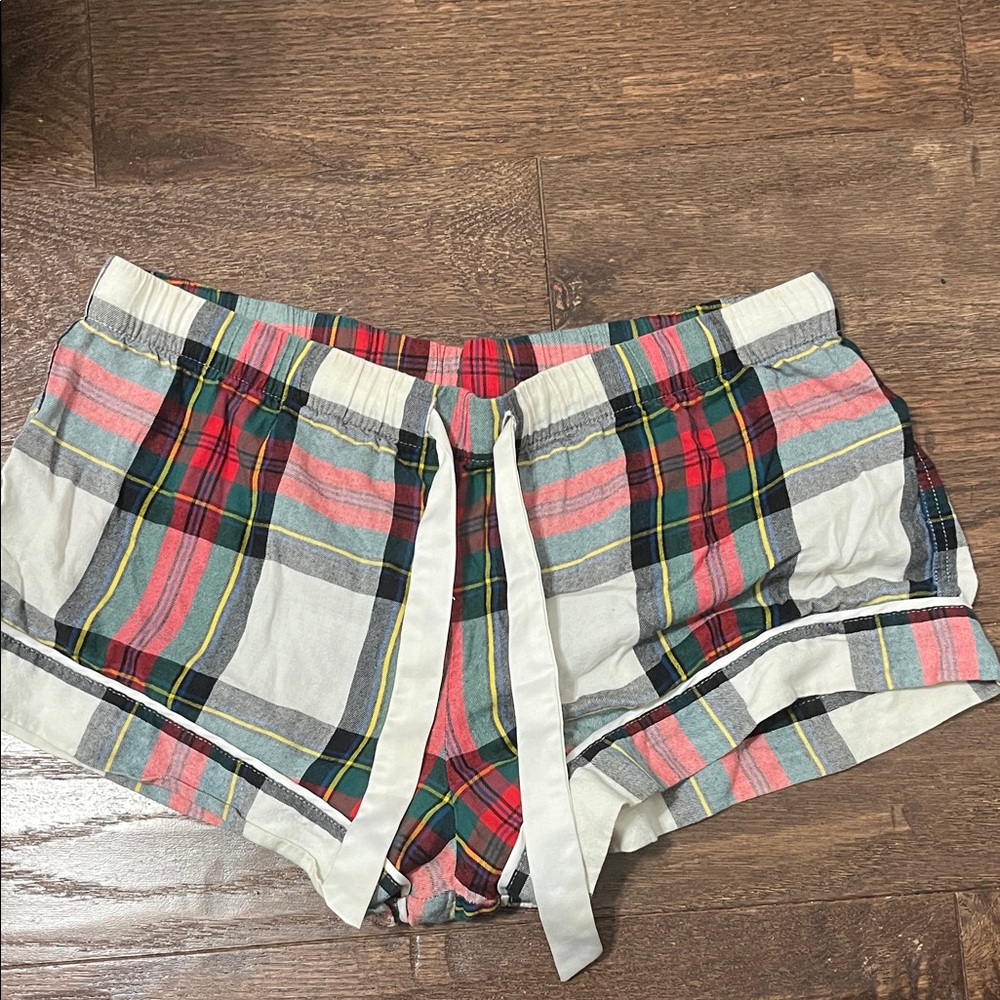 Victoria's Secret Plaid Athletic Shorts - Red, Green, White